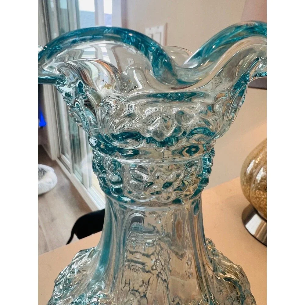 Vintage Lenox Imperial Glass Loganberry Vase - Blue carnival iridescent